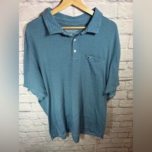Vineyard Vines Edgartown Polo‎ blue striped men’s shirt size XXL